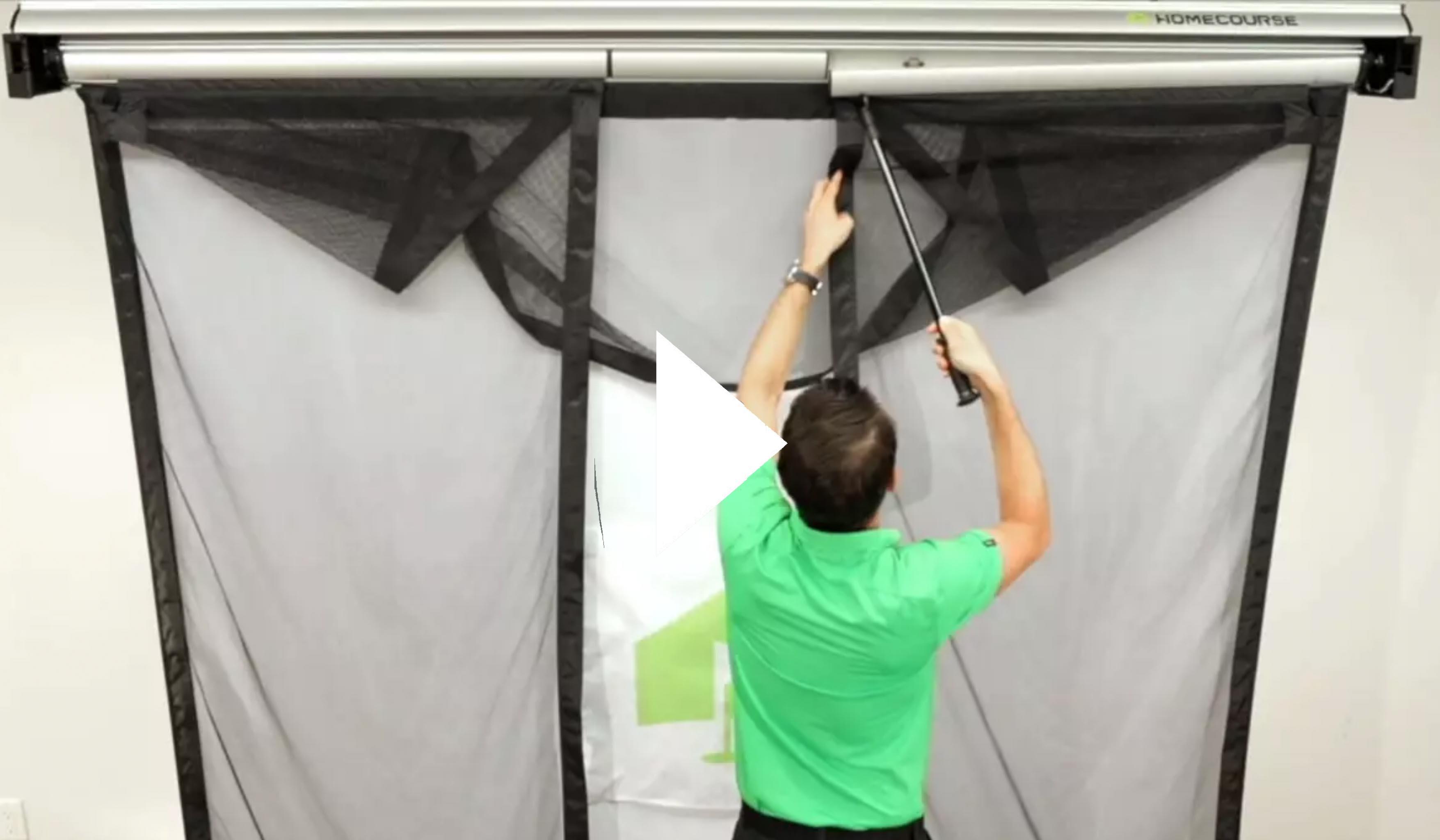 HomeCourse® ProScreen 180 Retractable Golf Simulator Enclosure