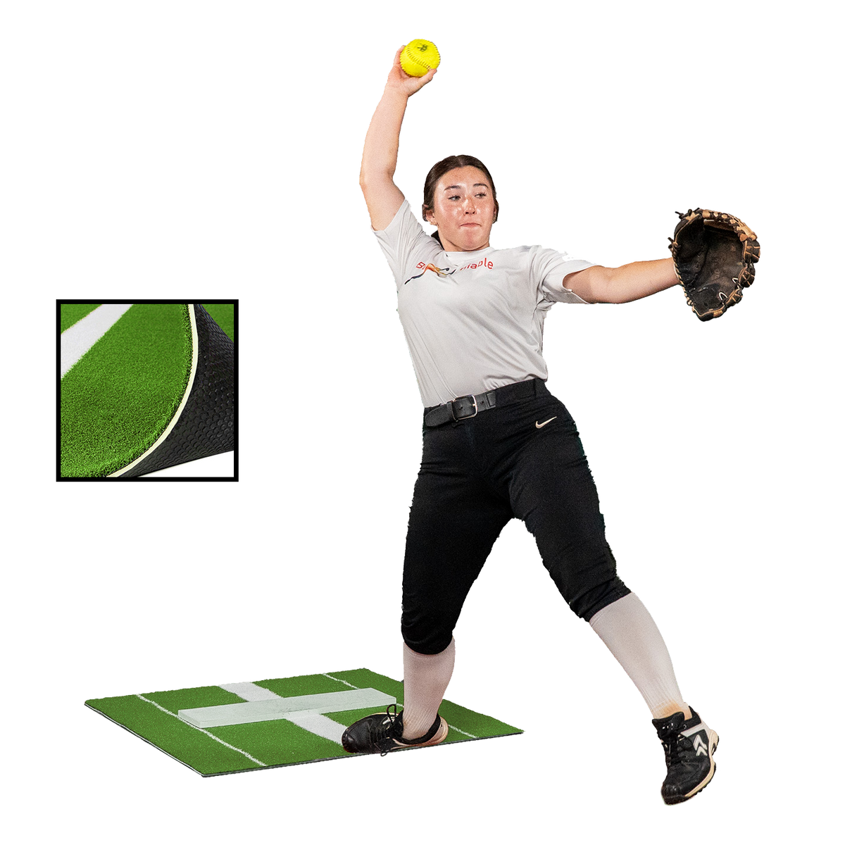 2 × 3 Elite Softball Pitching Mat - Green
