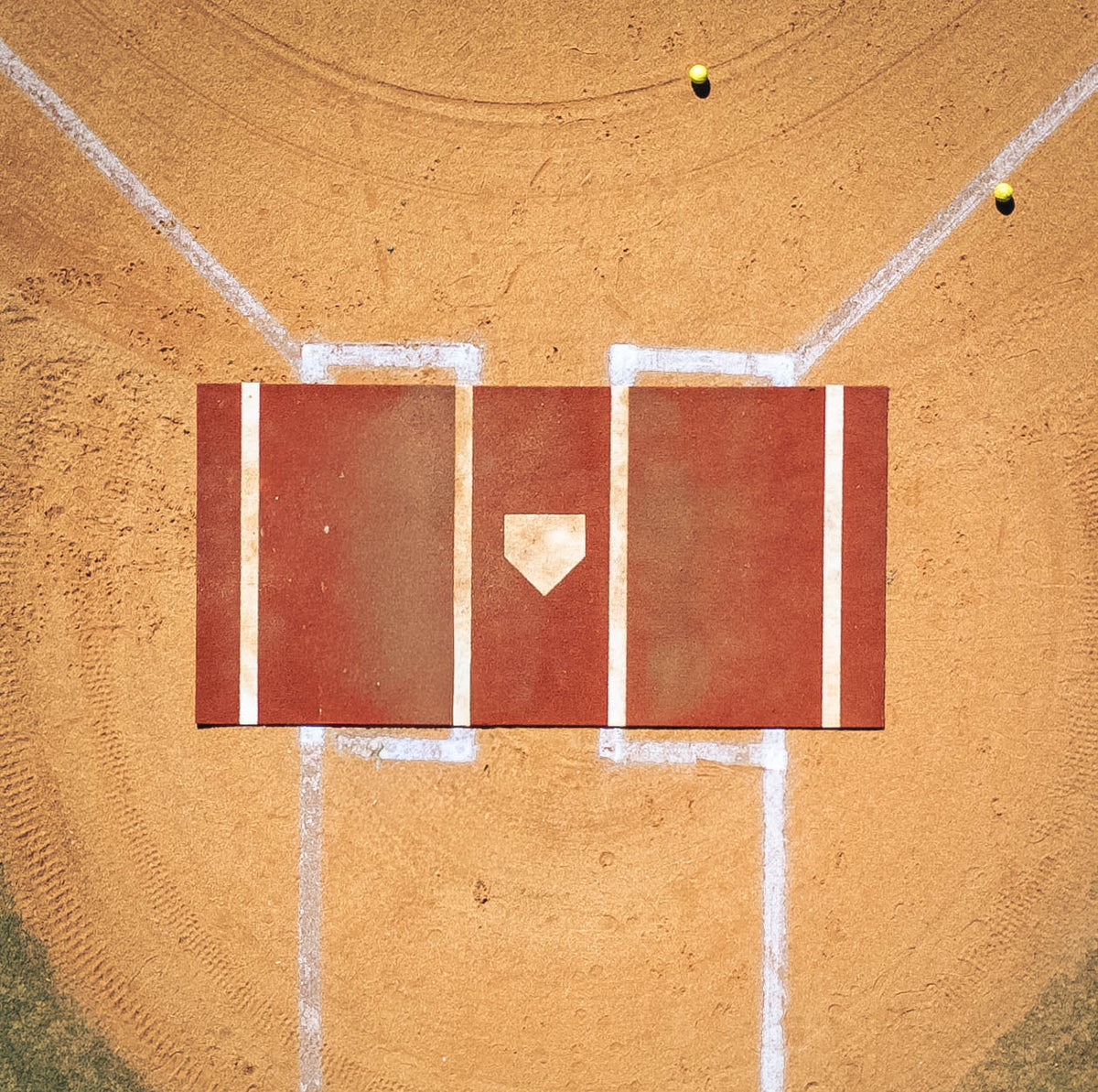 6 × 12 Proball Baseball Hitting Mat - Clay Poly, Painted Plate, Urethane-Coated Backing