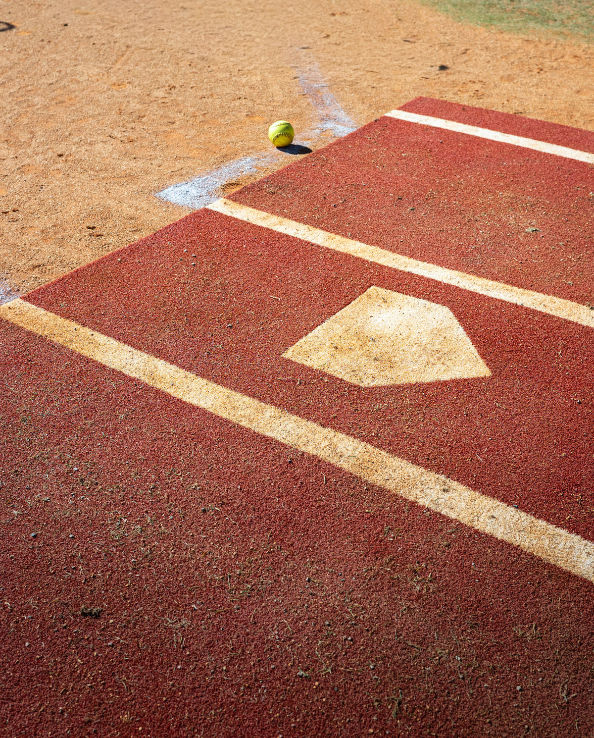 6 × 12 Proball Softball Hitting Mat - Clay Poly, Painted Plate, Urethane-Coated Backing