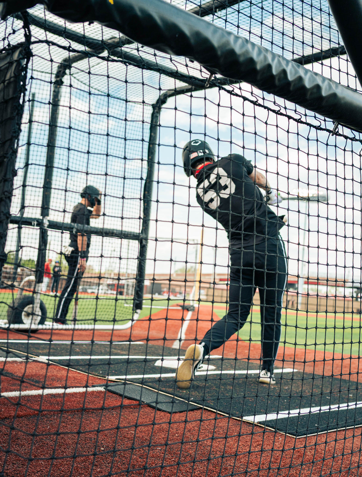 6 × 12 Proball Softball Hitting Mat - Black Nylon, Painted Plate, Flexible 5mm Foam