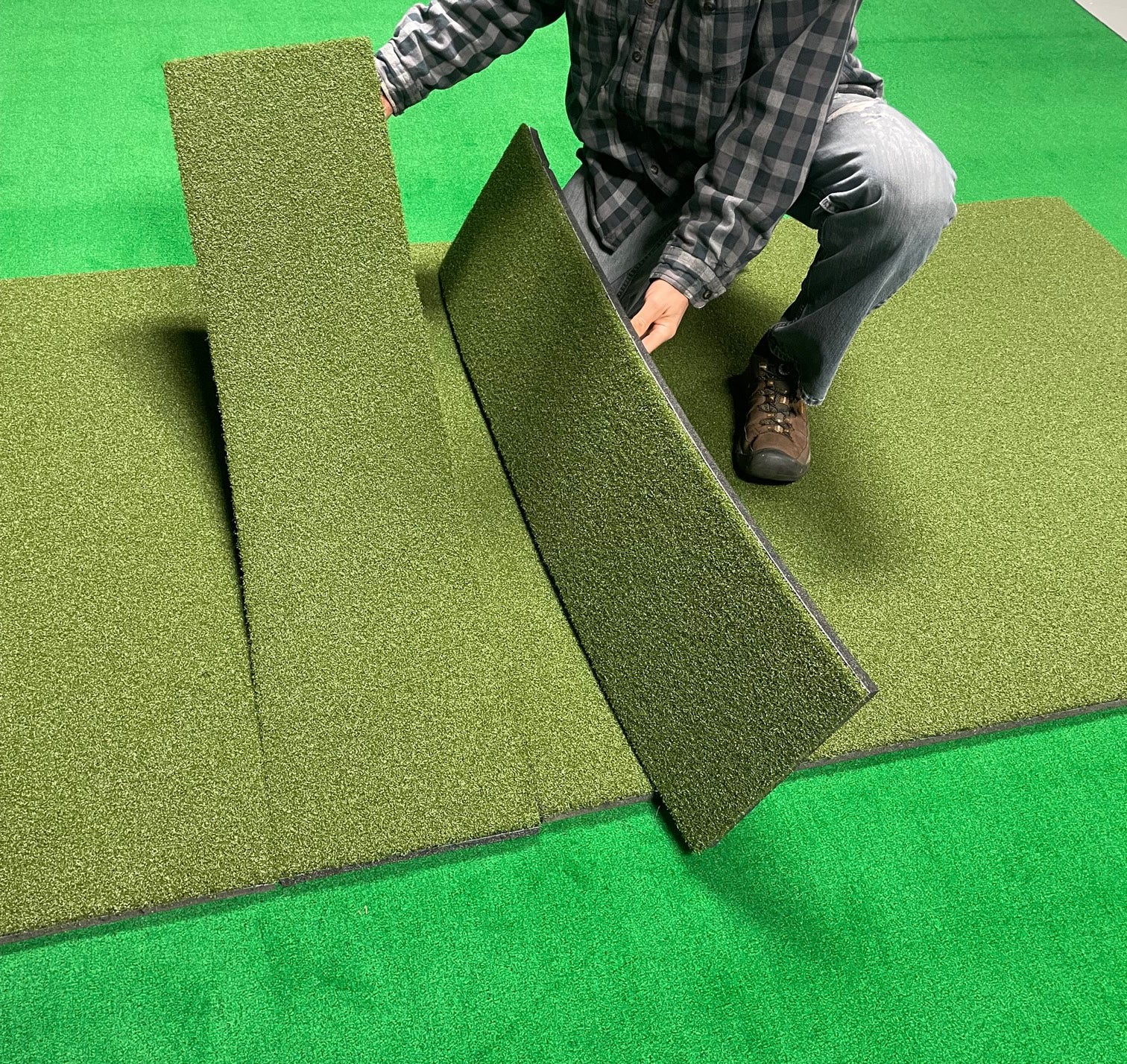 Big Moss True Launch PLUS R/L Ready SIM Kit installed in golf simulator bay