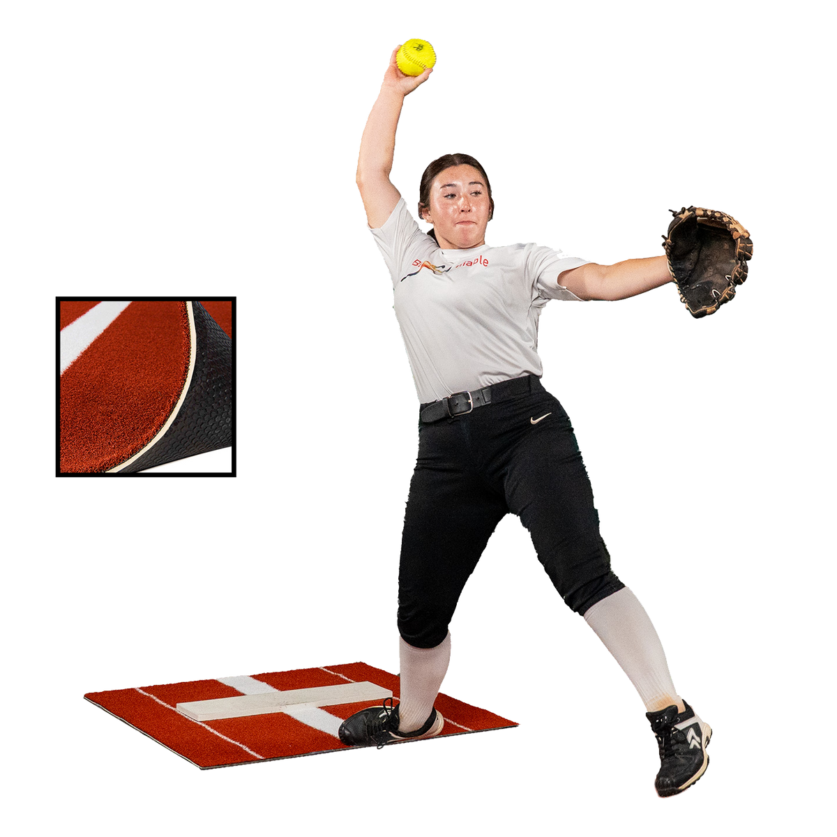2 × 3 Elite Softball Pitching Mat - Clay