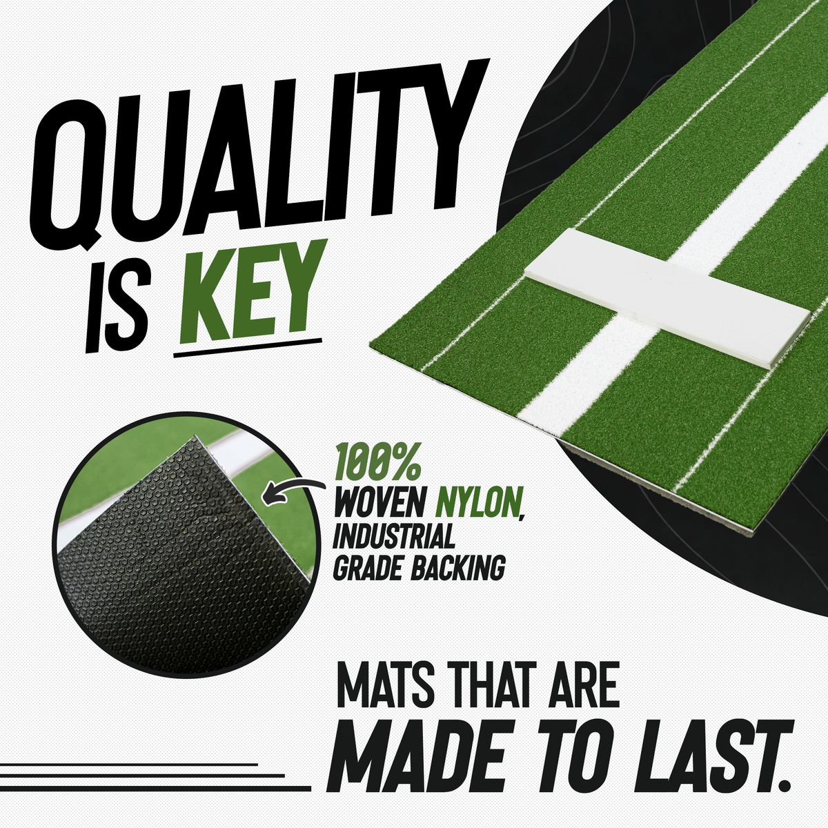 3 × 10 Elite Softball Pitching Mat - Green