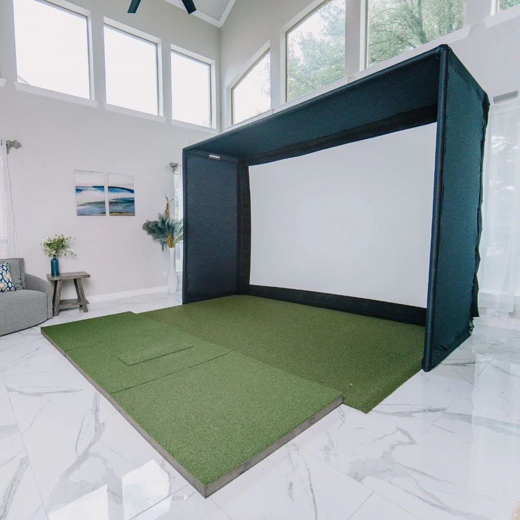SIG10 Golf Simulator Enclosure with 4x10 Softy hitting mat