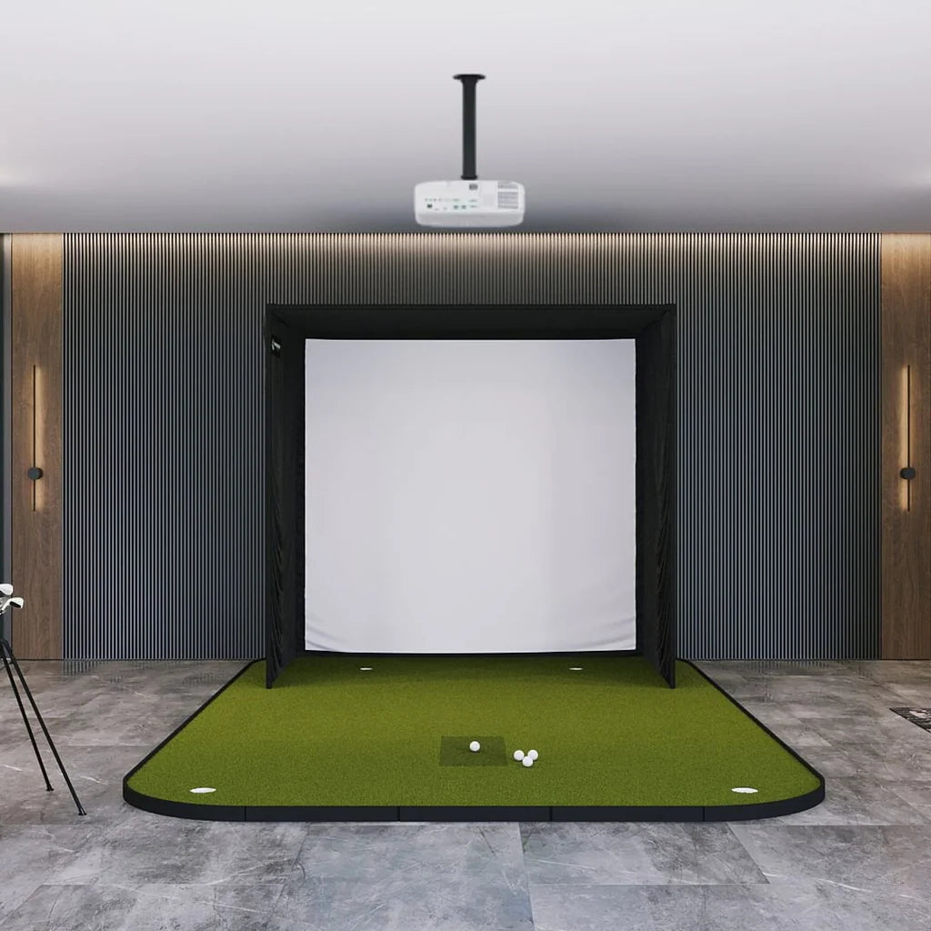 SIG8 Golf Simulator Enclosure with studio flooring