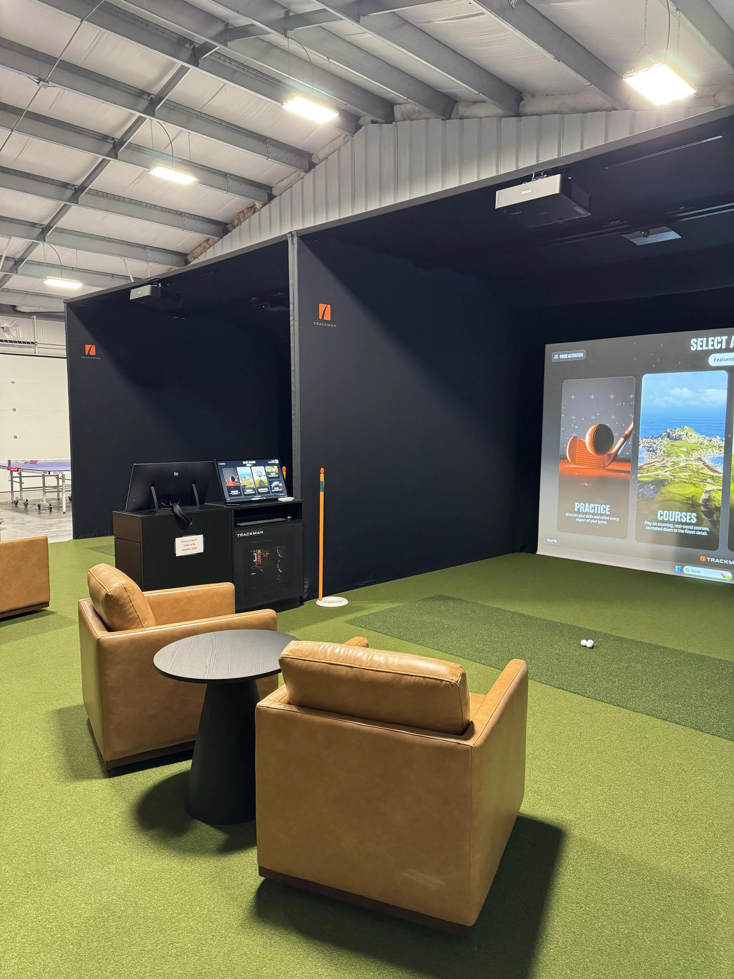 TrackMan golf simulator virtual golf course experience